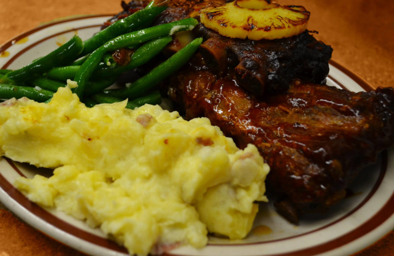 Steak dinner at Shoshone Lodge & Guest Ranch.