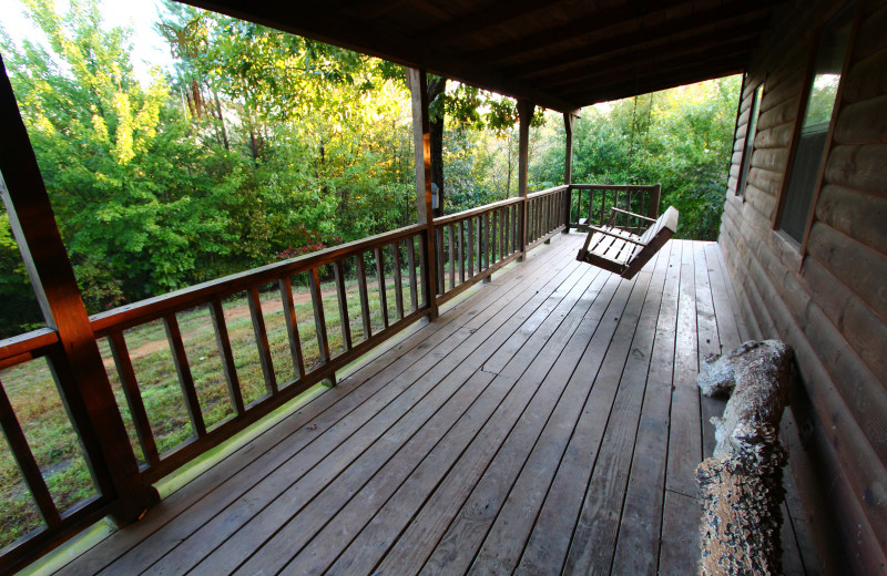 Cabin porch at Heath Valley Cabins.