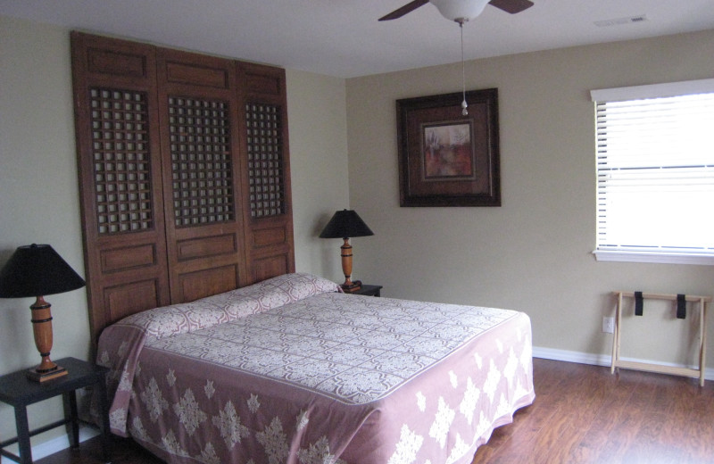 Guest bedroom at Rocky Branch Resort.