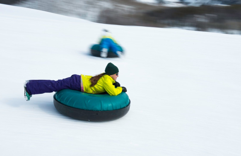 Snow tubing at Vista Verde Ranch.