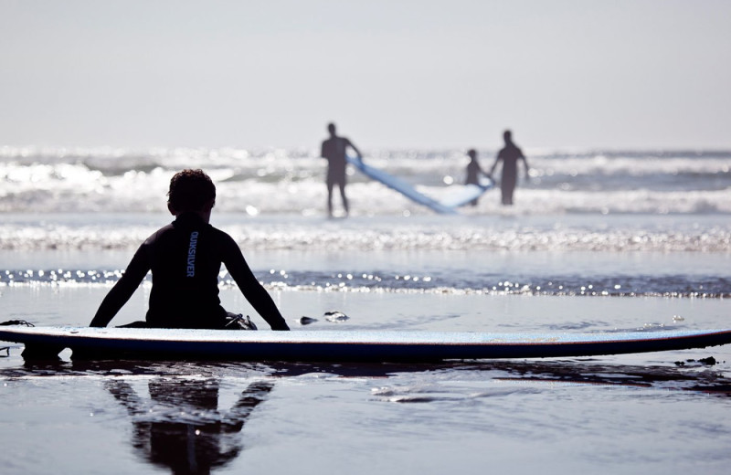 Surfing at Long Beach Lodge Resort.