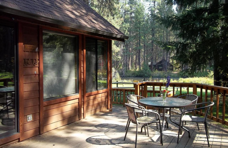 Cabin patio at Cold Springs Resort.