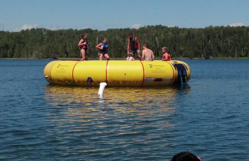 Water trampoline at Maple Ridge Resort.