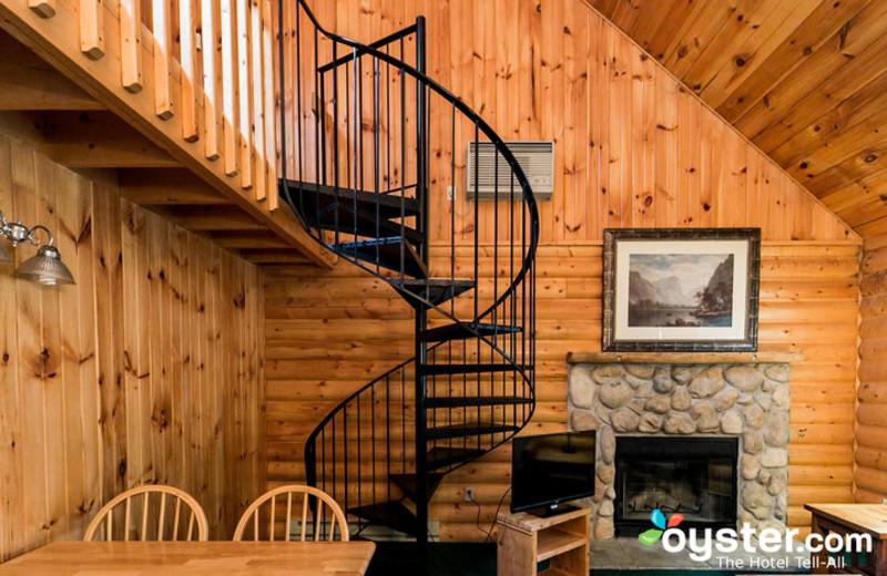 Cabin living room at Birchcliff Resort.