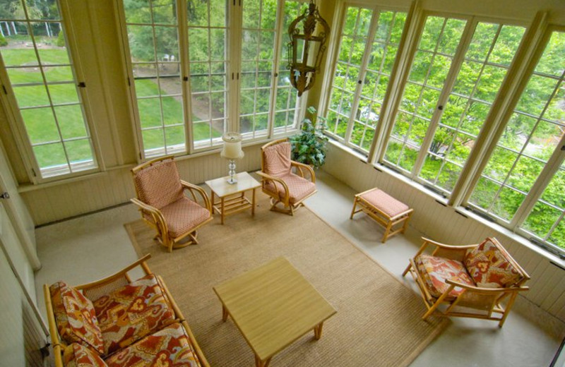 Porch view at Cortland Alumni House.