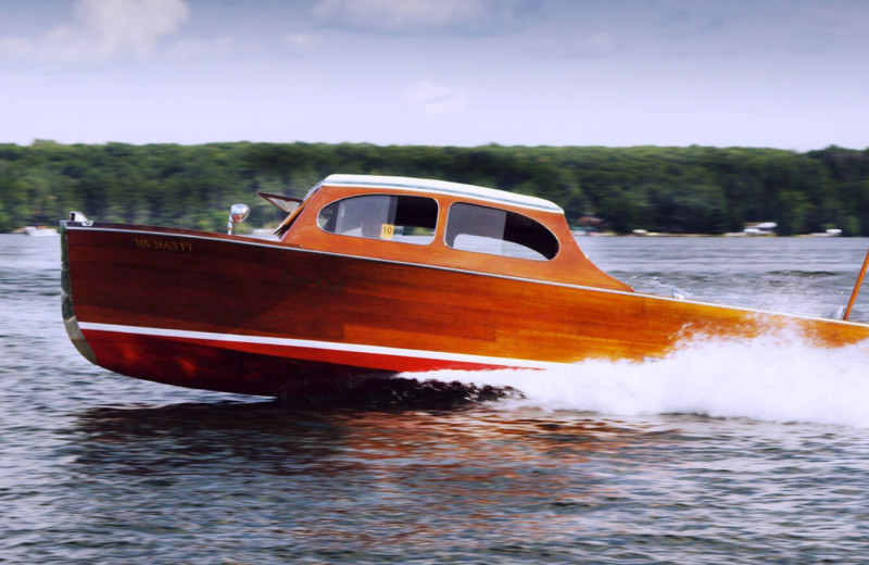 Boating at Madden's on Gull Lake.