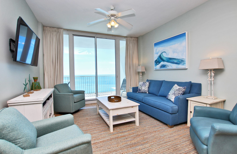 Rental living room at Paradise Gulf Properties.