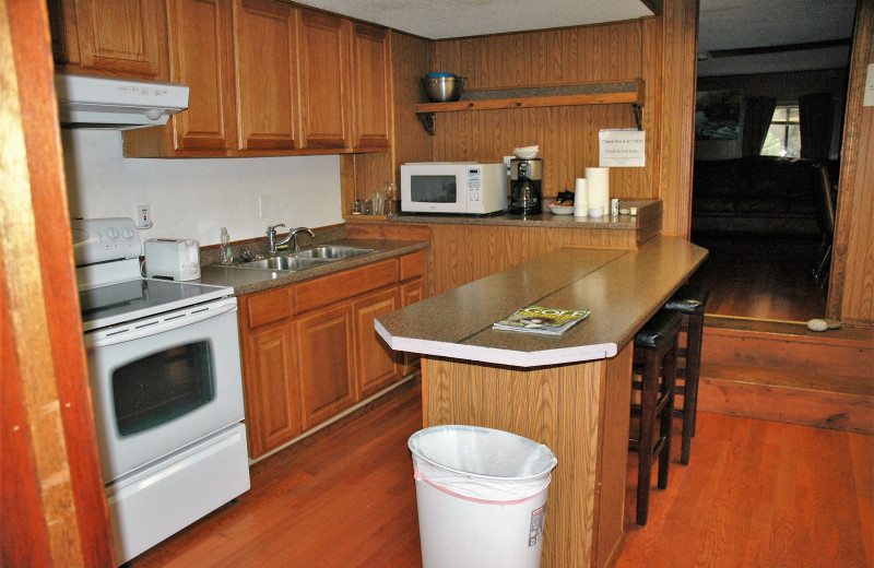 Guest kitchen at Gwin's Lodge & Kenai Peninsula Charter Booking Service.