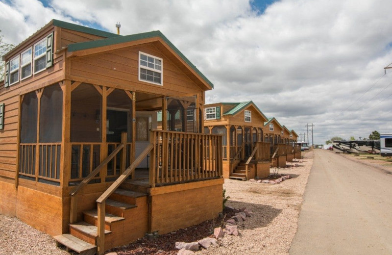 Cabin exterior at Colorado Springs KOA.