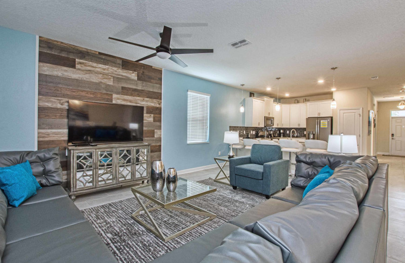 Rental living room at Vacation Pool Homes.