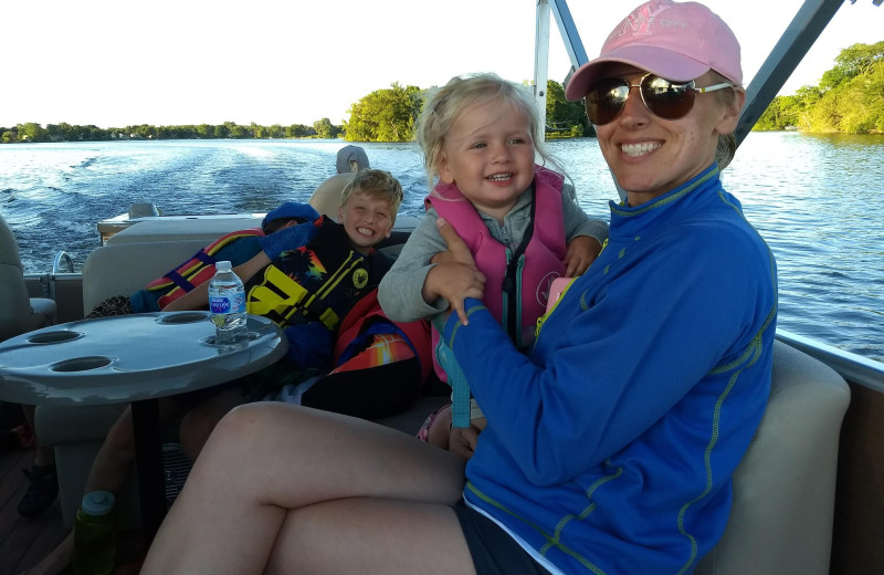 Boating at Riverside Resort.