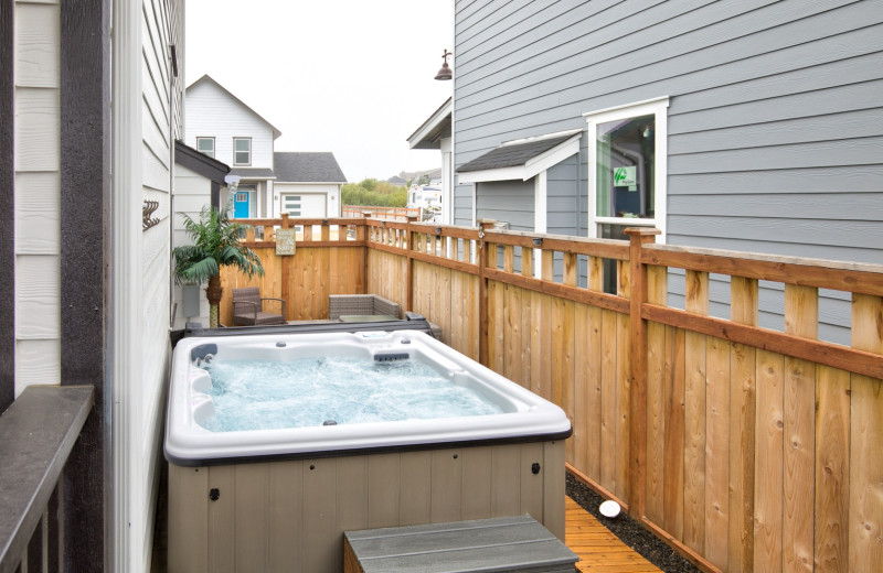 Rental hot tub at Oyhut Bay Seaside Village.