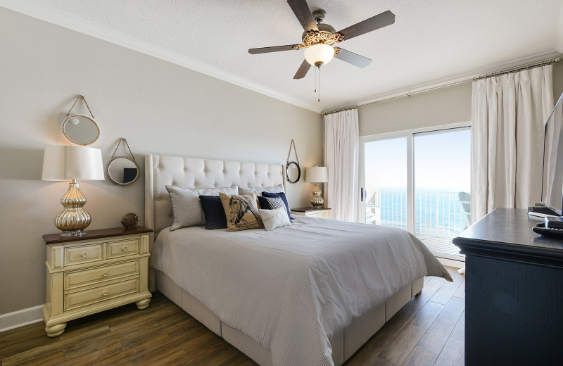 Rental bedroom at Luna Beach Properties.