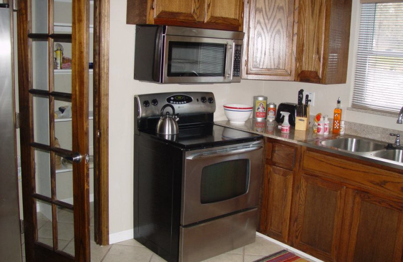 Vacation rental kitchen at Paradise Cove Marine Resort.