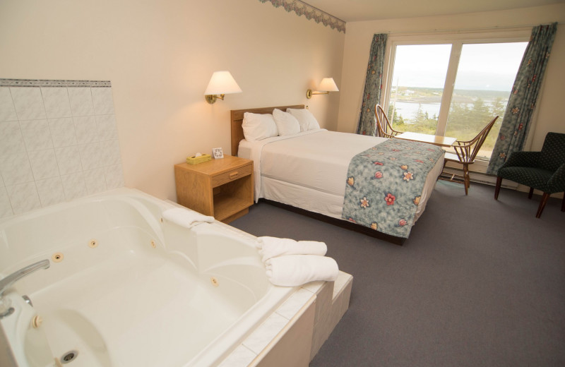 Guest room with hot tub at Brier Island Lodge and Resort.