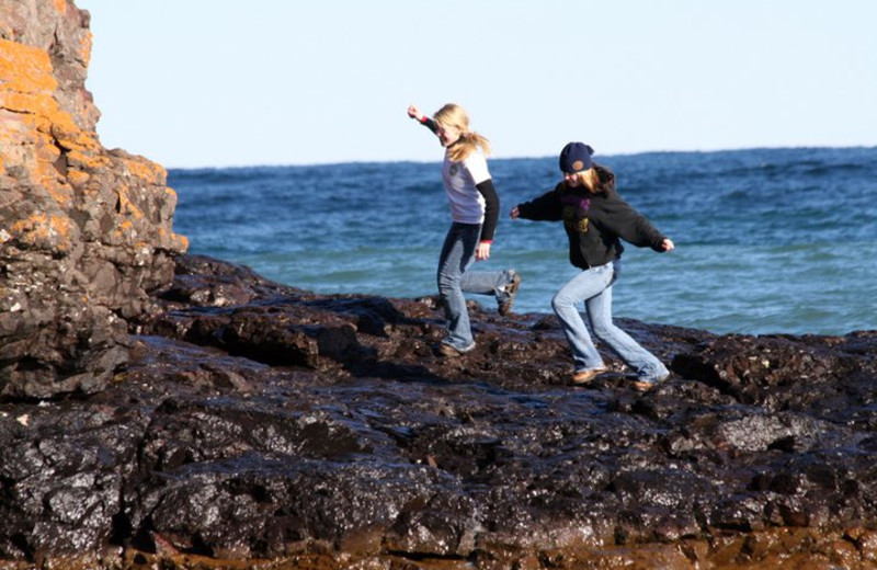 Walking along the shore at Chateau LeVeaux.