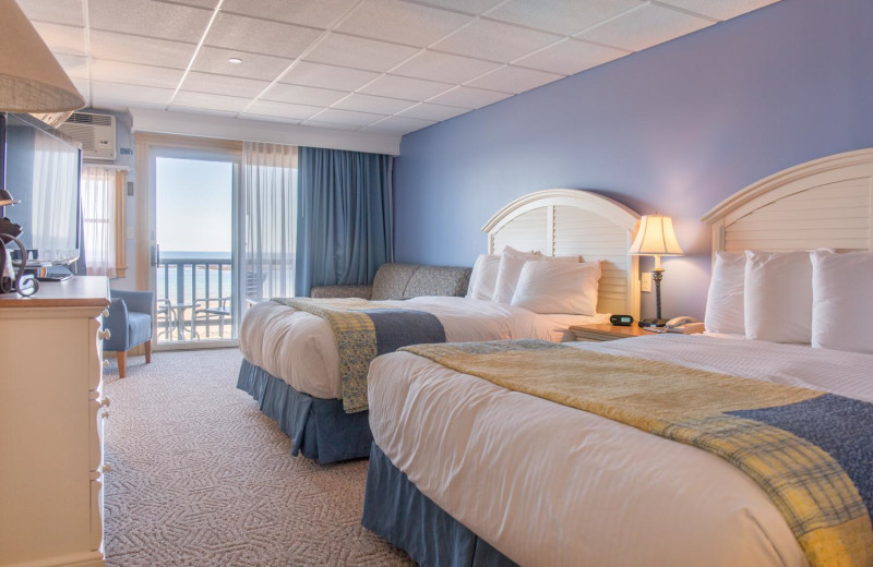 Guest room at Lafayette's Oceanfront Resort.