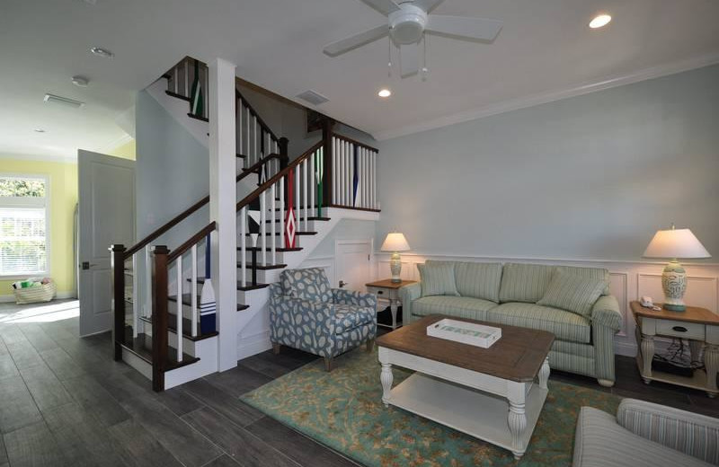 Rental living room at Lizzie Lu's Island Retreat.