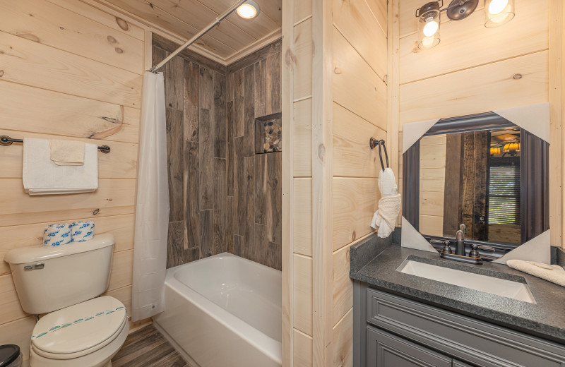 Bathroom at American Patriot Getaways - Smoky Mountain Chalet.