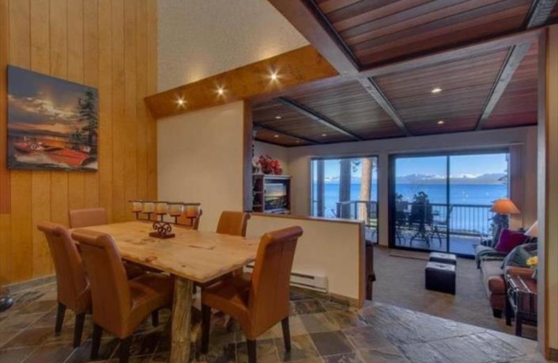 Spacious living and dining area at Brockway Springs Resort