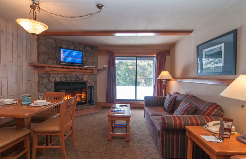 Guest living room at Hidden Ridge Resort.