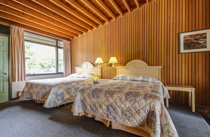 Guest bedroom at Delawana Resort.