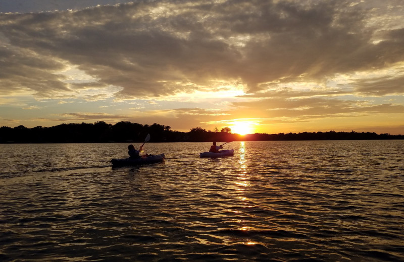 Kayaking at Whispering Waters Resort.