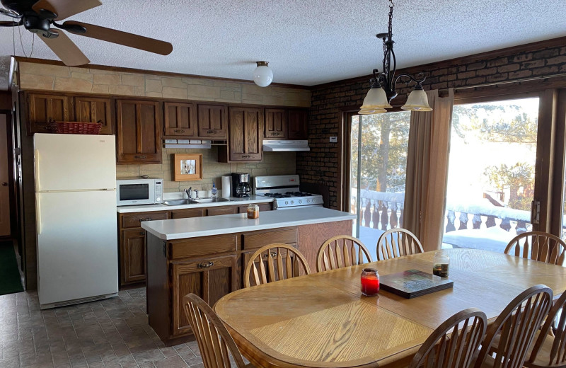 Cabin kitchen at Wilderness Bay Lodge and Resort.