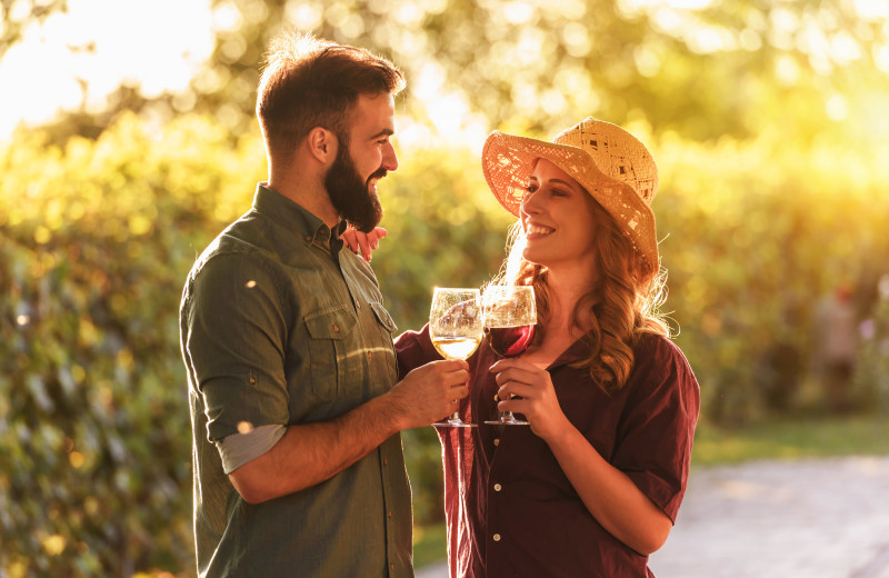 Couple at Mountain Oasis Cabin Rentals.