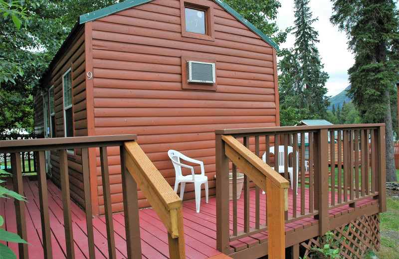 Cabin exterior at Gwin's Lodge & Kenai Peninsula Charter Booking Service.