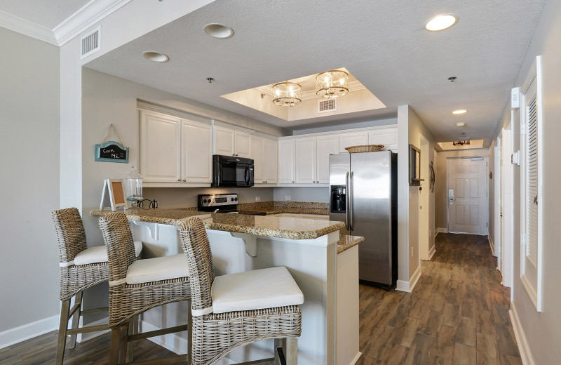 Rental kitchen at Luna Beach Properties.