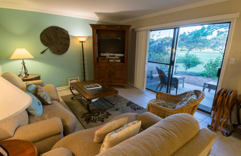 Rental living room at Seascape Resort.