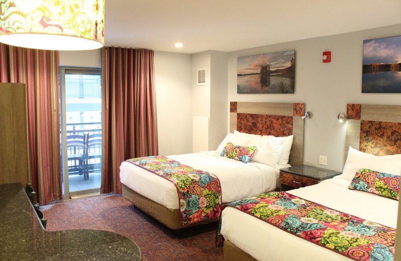 Guest room at Surfside on the Lake Hotel & Suites.