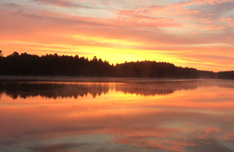 Sunset at Silv'ry Moon Lodge.