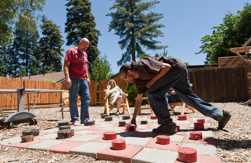 Checkers at Arrowhead Pine Rose Cabins.