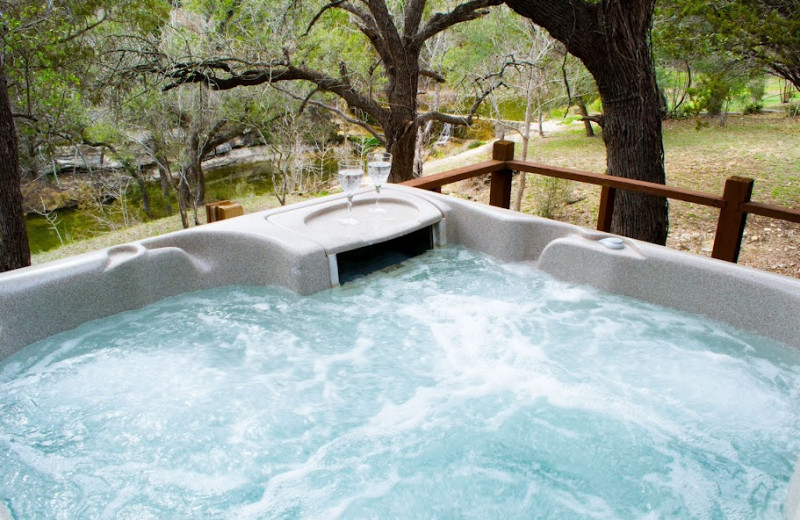 Rental hot tub at Hill Country Premier Lodging.