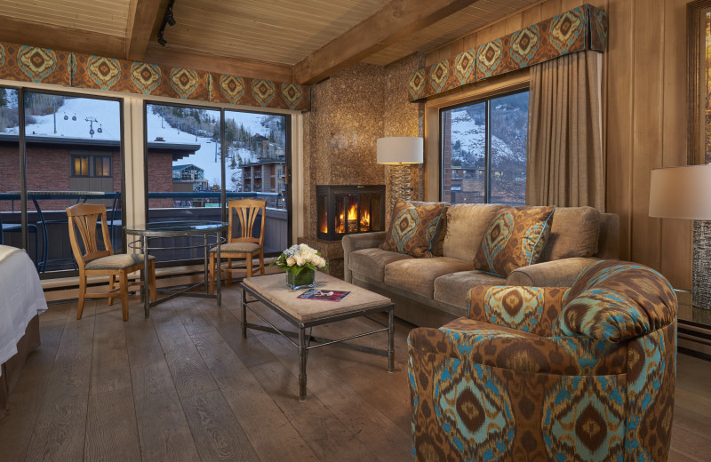 Guest room at Aspen Square Condominium Hotel.