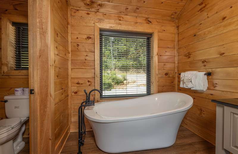 Bathroom at Black Bears & Biscuits Lodge.