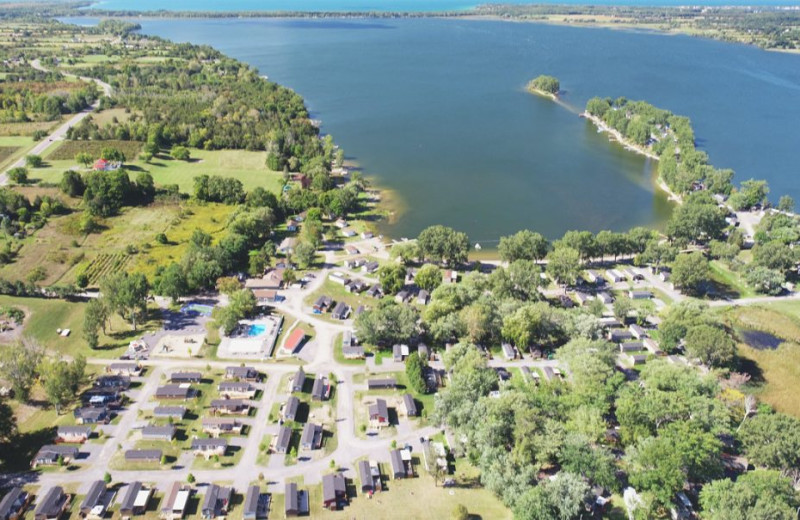 Aerial view of Great Blue Resorts- Cherry Beach Resort.