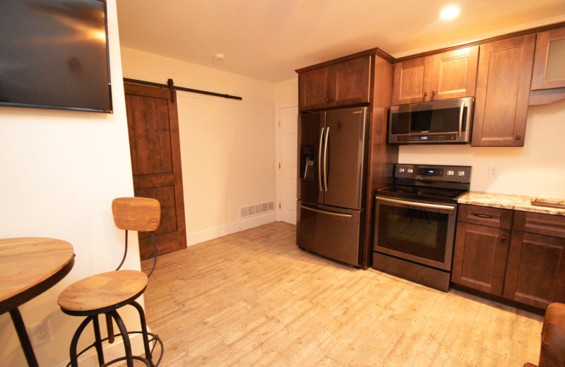 Guest kitchen at Waters Edge B&B Resort.