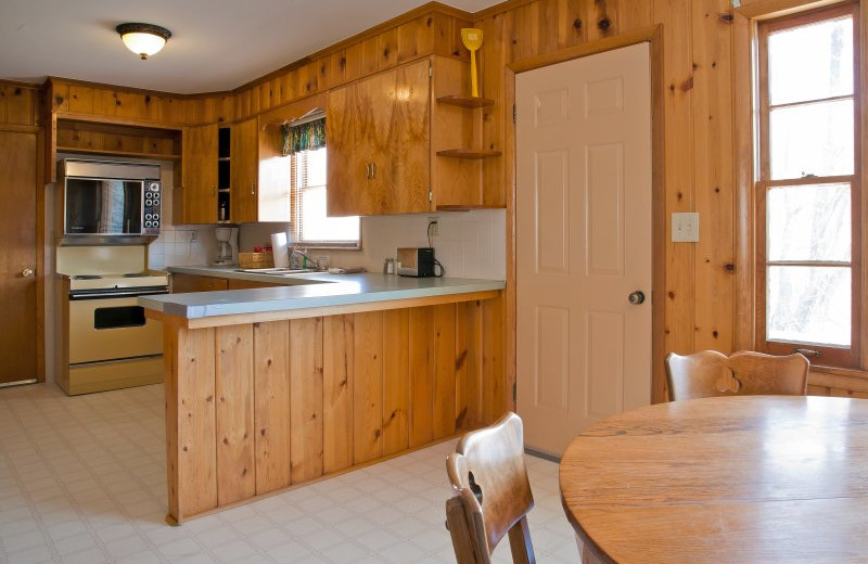 Cabin kitchen at Sylvan Dale Guest Ranch.