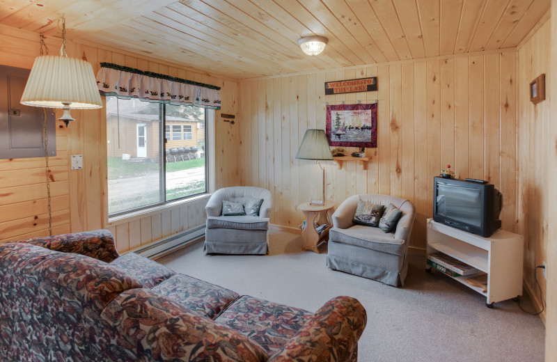 Cabin living room at Twin Springs Resort.