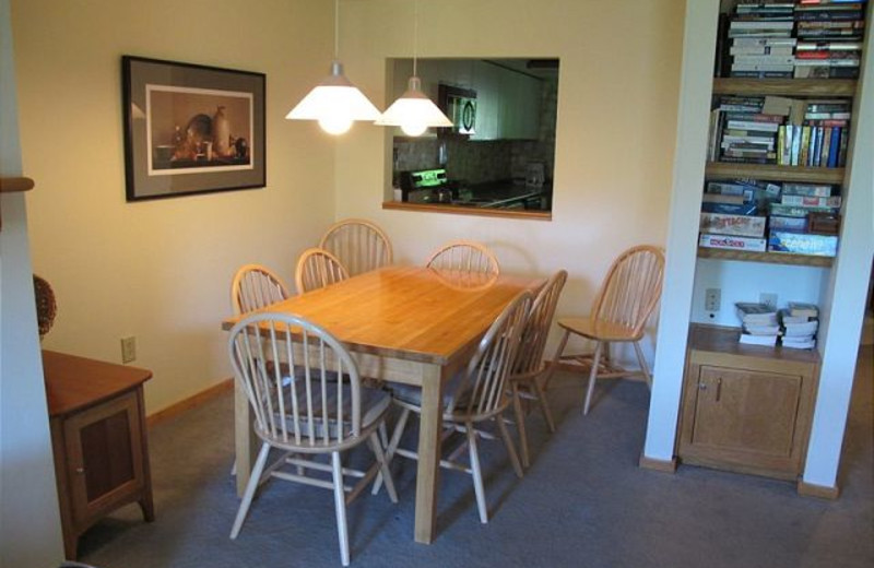 Dining table at Highridge Condominiums.