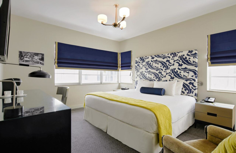 Guest room at Edison Hotel South Beach.