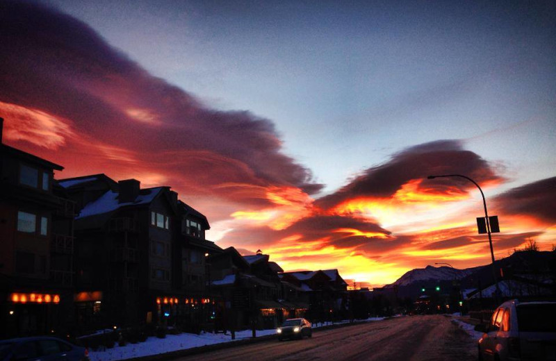 Sunset at Grande Rockies Resort.