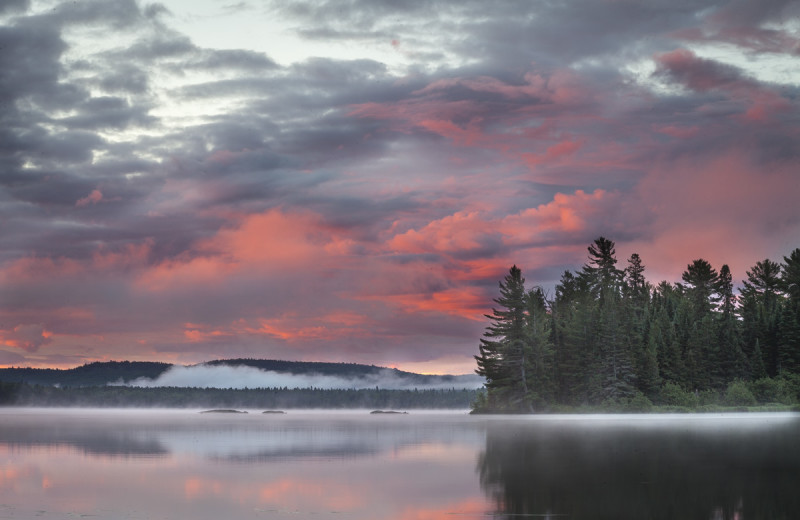 Sunset at Killarney Lodge in Algonquin Park.