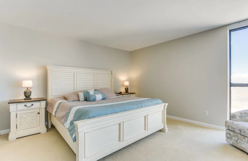 Rental bedroom at North Beach Vacation Rentals.