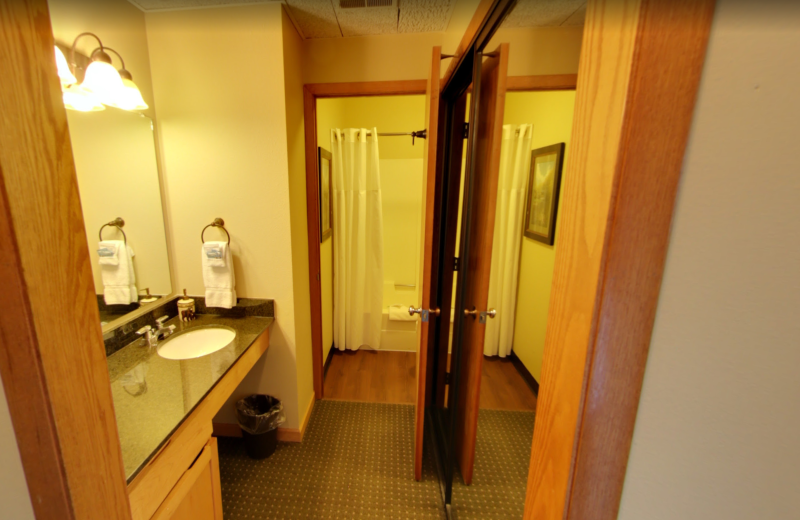 Guest bathroom at Stoneridge Resort.