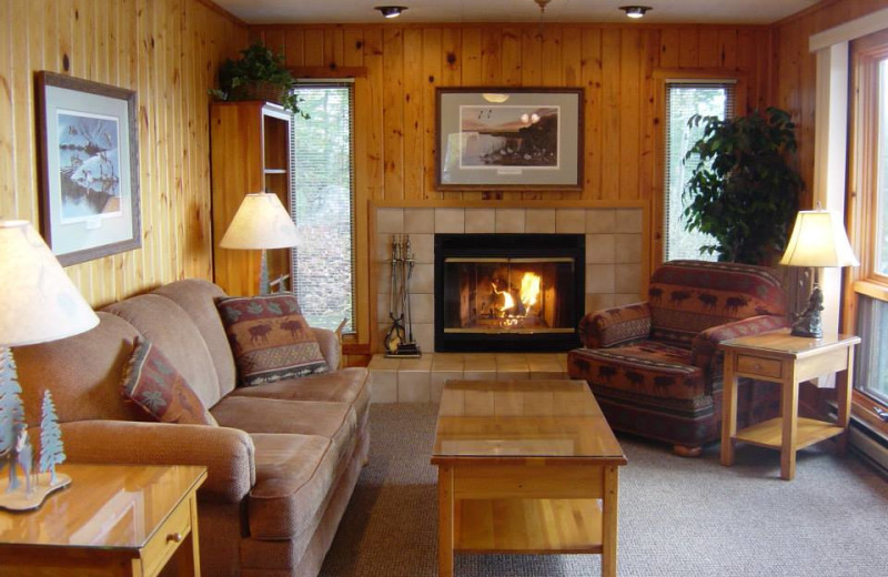 Cabin living room at River Point Resort & Outfitting Co.