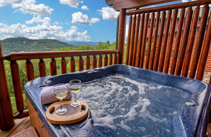 Hot tub at American Patriot Getaways Eagle's Sunrise.